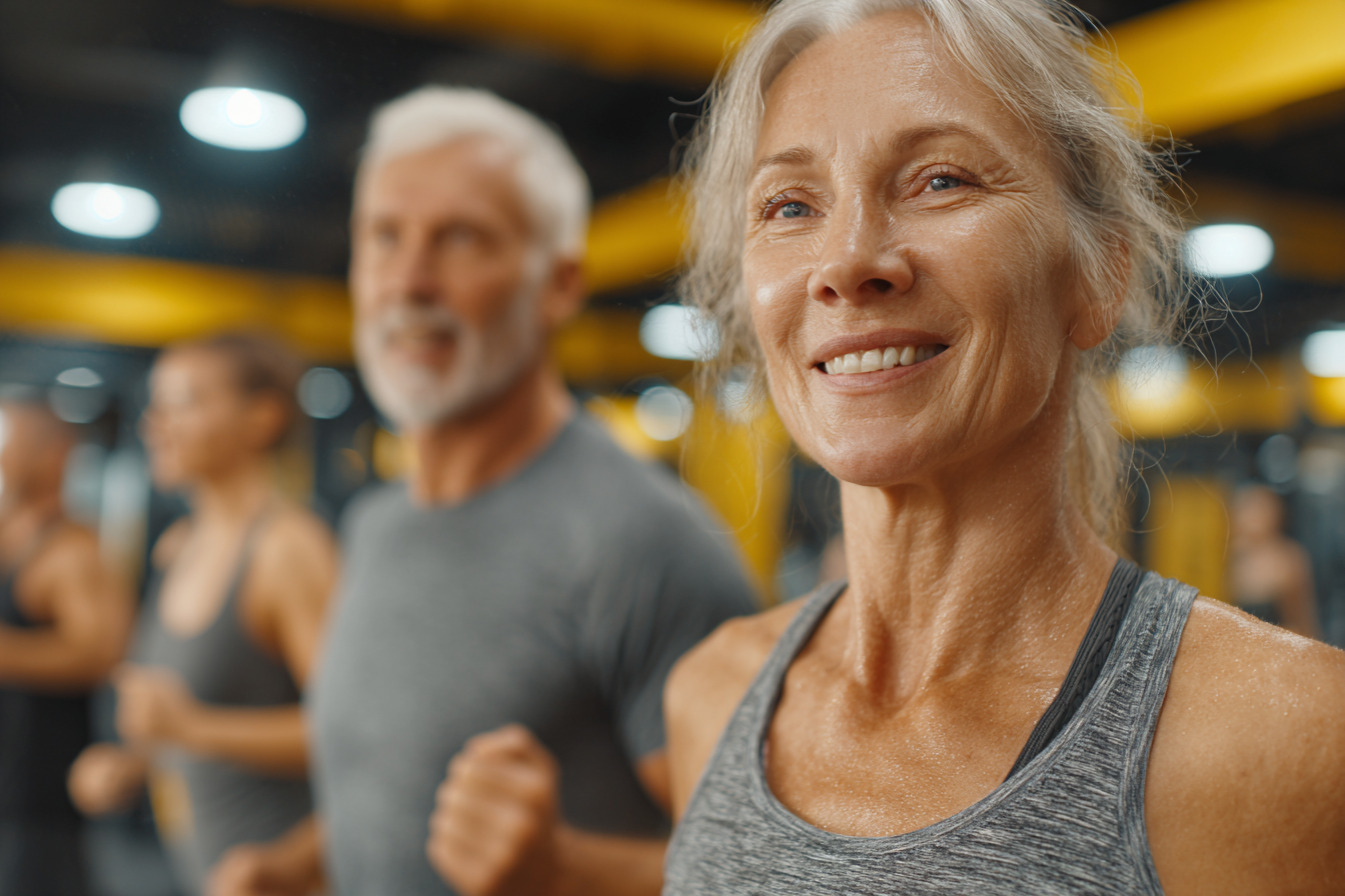 Група активних людей на занятті